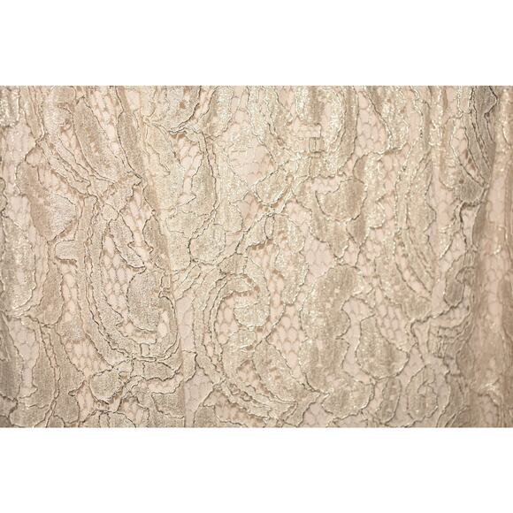 CACHE NEW $188 White Champagne Lace Sleeveless Halter Dress Size 2 - Picture 3 of 4